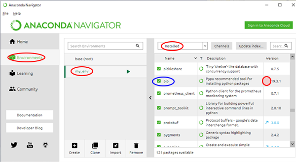 Navigator 起動 pip Update