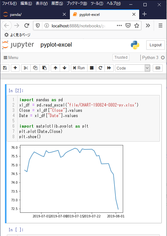 pyplot-excel 実行結果 NG