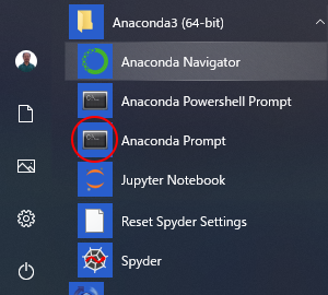 Anaconda Prompt 起動