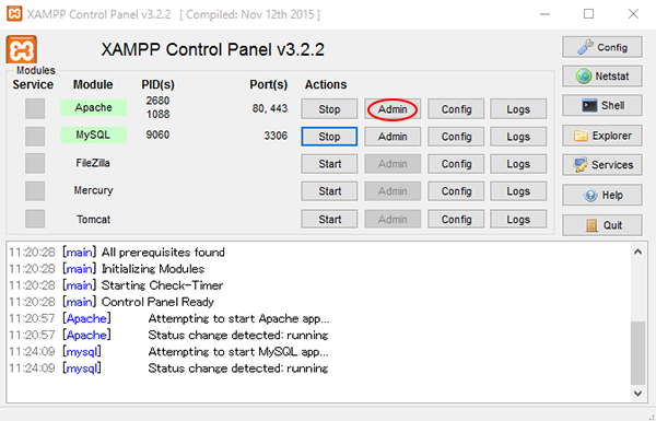 XAMPP Control Panel3